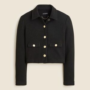 J. Crew Cropped Lady Jacket Black Lined Jacket Gold Buttons Size XXL